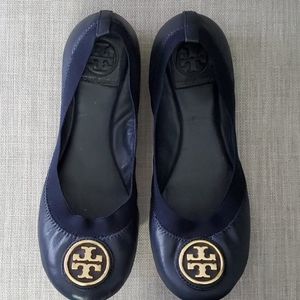 Tory Burch Caroline 2 Leather Ballerina Flats